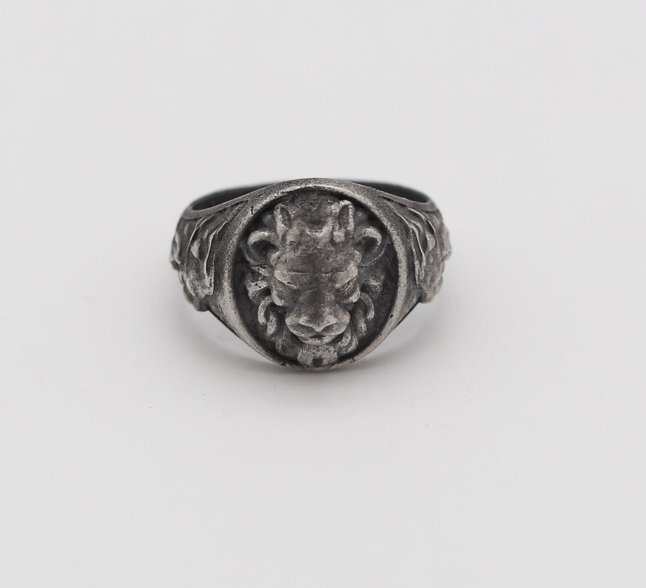 Silver Lion Ring, Lion Head Ring, Mens Lion Head Ring, Mens Signet