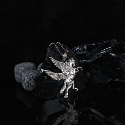 925K Silver Flying Pegasus Necklace | Majestic Winged Horse Necklace