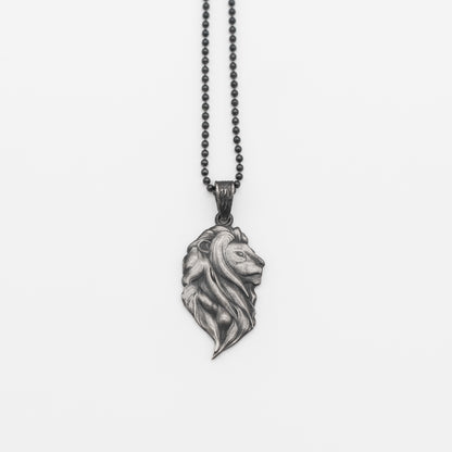 925K Silver Lion Men Necklace, Handmade Animal Pendant