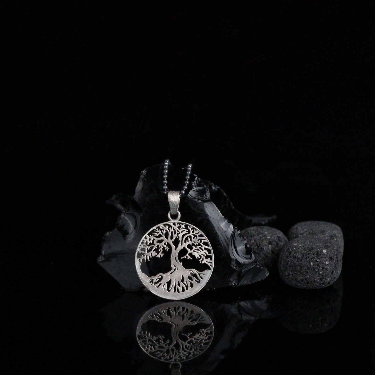 925K Silver Tree of Life Necklace, Rustic Tree of Life Pendant