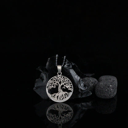 925K Silver Tree of Life Necklace, Rustic Tree of Life Pendant