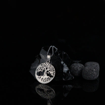 925K Silver Tree of Life Necklace, Rustic Tree of Life Pendant