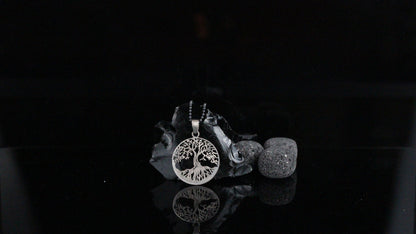 925K Silver Tree of Life Necklace, Rustic Tree of Life Pendant