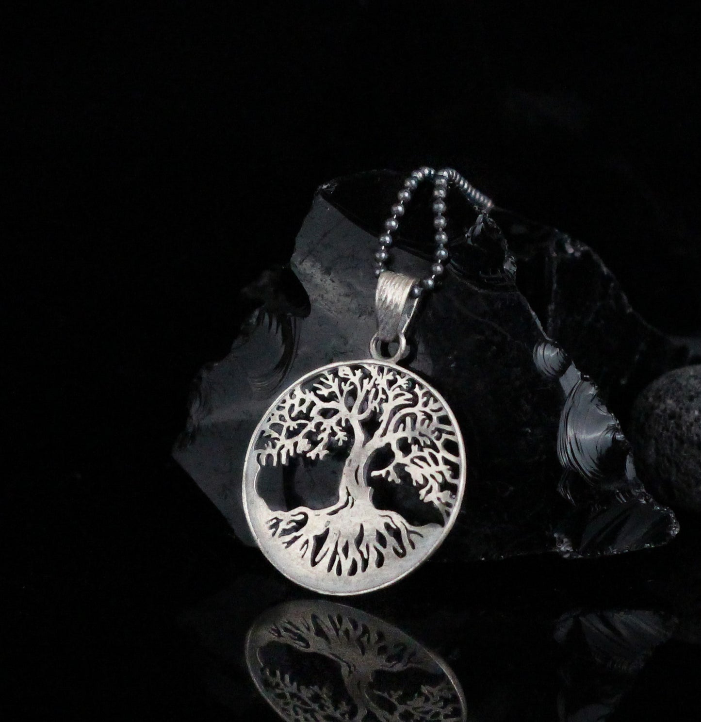 925K Silver Tree of Life Necklace, Rustic Tree of Life Pendant