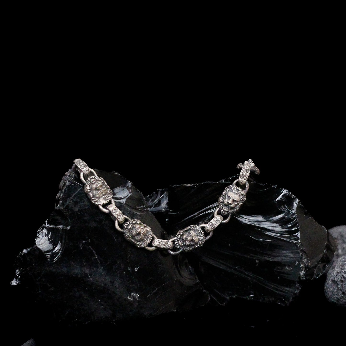 925K Sterling Silver Men's Chain Bracelet with Lion Head Motifs | Strength and Elegance Combined Jewelry