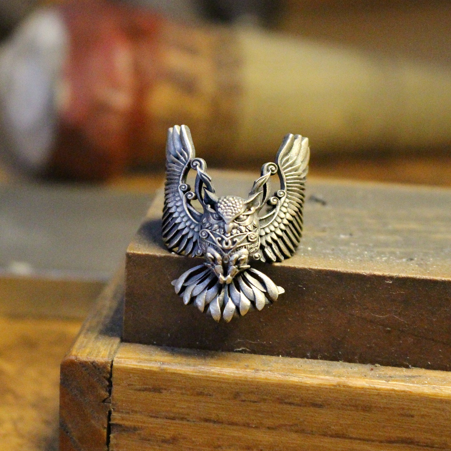 925K Sterling Silver Owl Ring for Men | Symbol of Wisdom and Mystery Jewelry