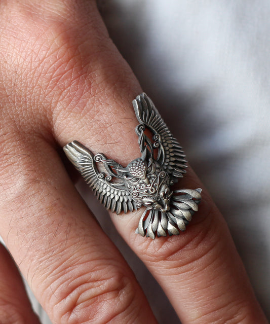 925K Sterling Silver Owl Ring for Men | Symbol of Wisdom and Mystery Jewelry