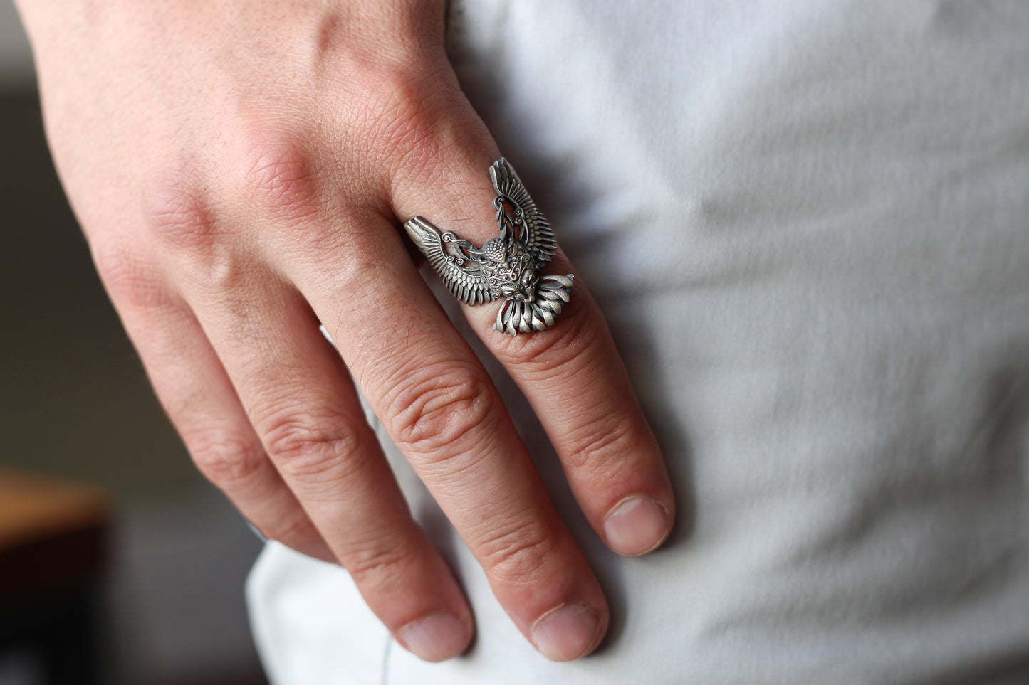 925K Sterling Silver Owl Ring for Men | Symbol of Wisdom and Mystery Jewelry