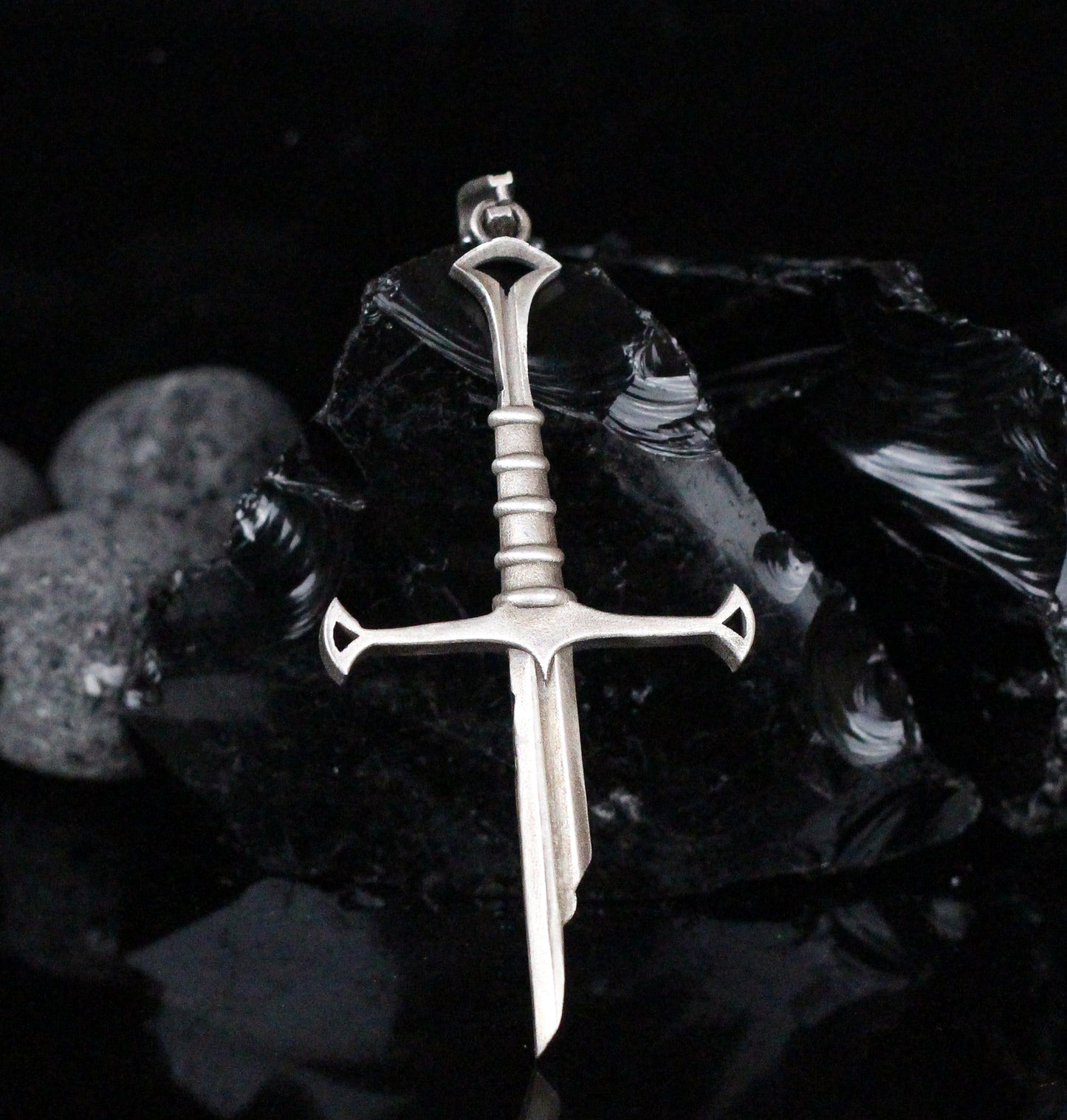 Broken Sword Necklace | Narsil Holy Sword Pendant, Medieval Fantasy Dagger Necklace for Men