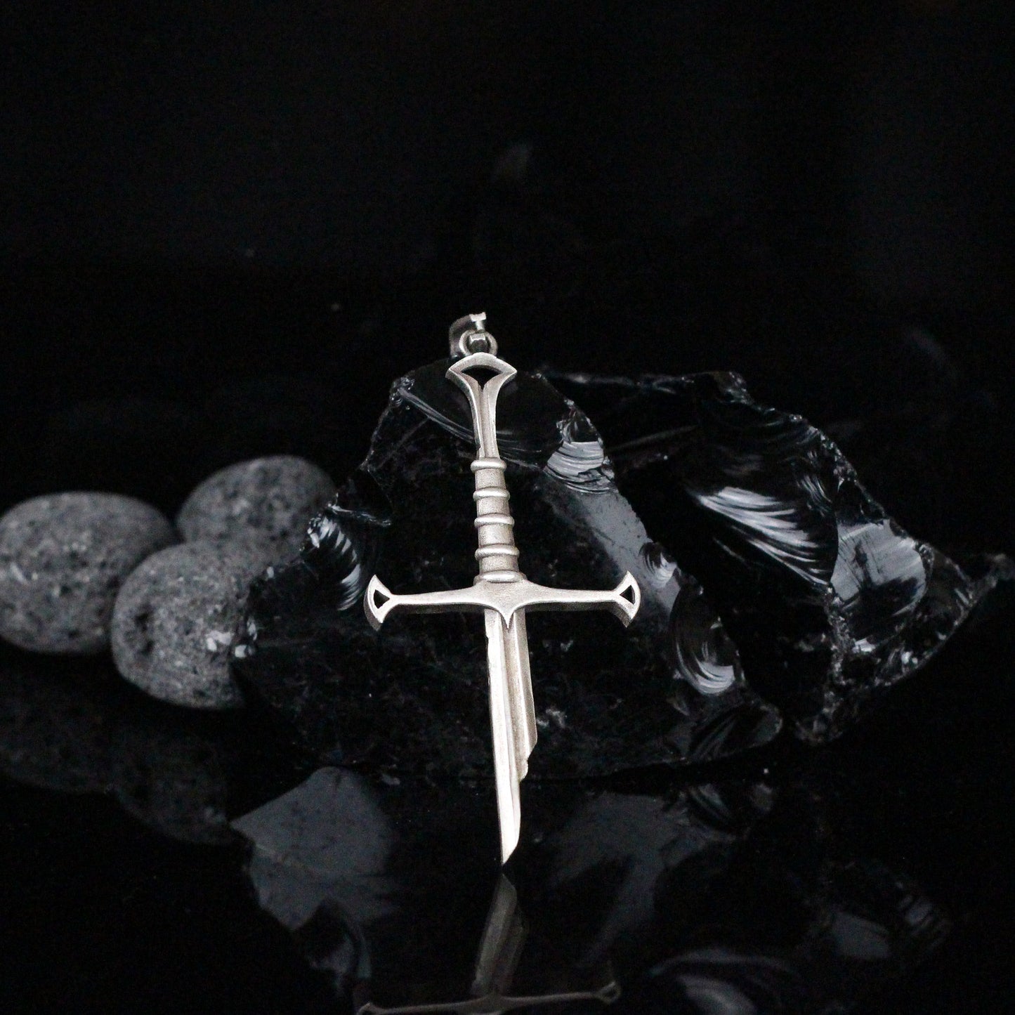 Broken Sword Necklace | Narsil Holy Sword Pendant, Medieval Fantasy Dagger Necklace for Men