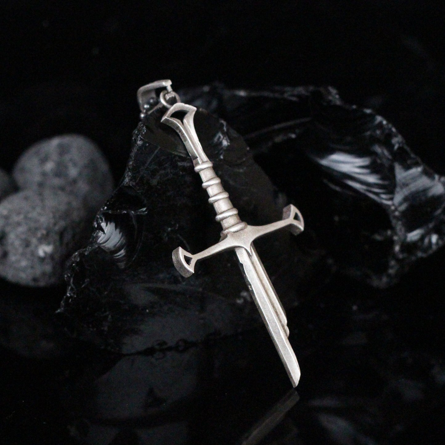 Broken Sword Necklace | Narsil Holy Sword Pendant, Medieval Fantasy Dagger Necklace for Men