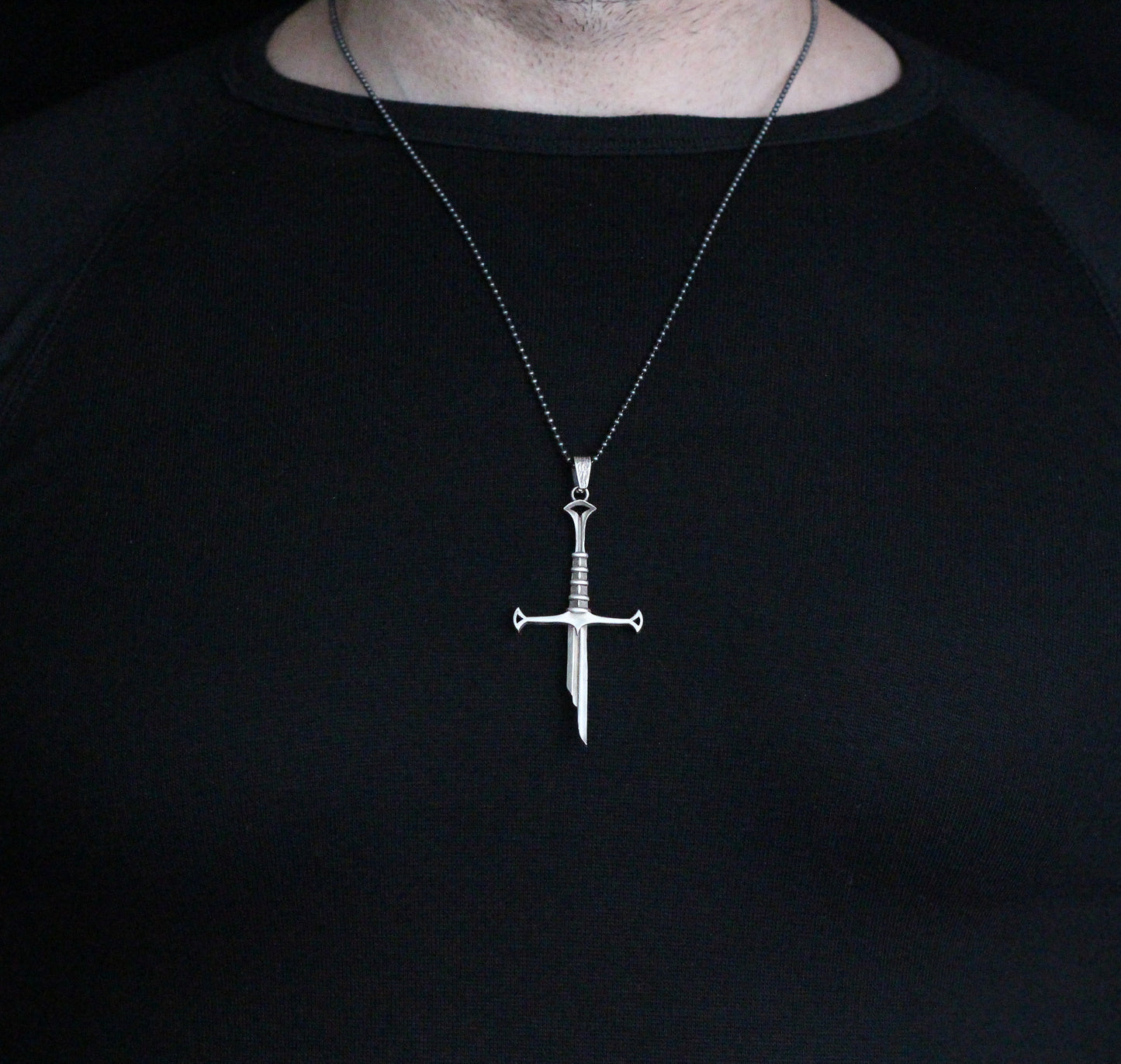 Broken Sword Necklace | Narsil Holy Sword Pendant, Medieval Fantasy Dagger Necklace for Men