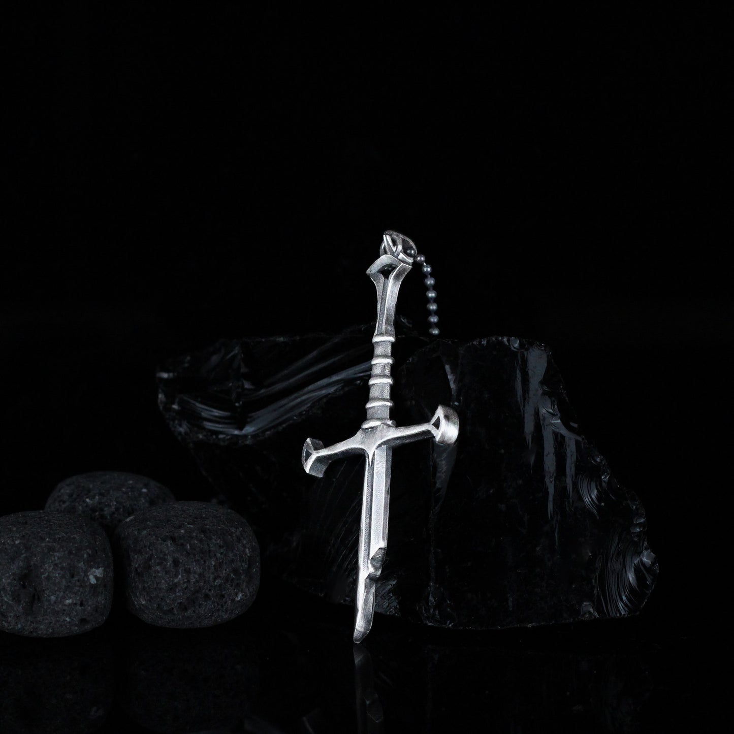 Broken Sword Necklace | Narsil Holy Sword Pendant, Medieval Fantasy Dagger Necklace for Men