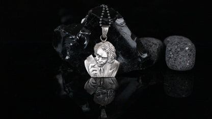 Handmade Silver Joker Card Necklace | Gotham-Inspired Movie Pendant for Men