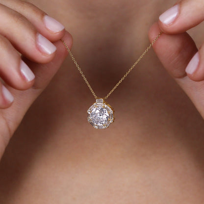 ALENA 14K Gold Natural CZ Diamond Necklace