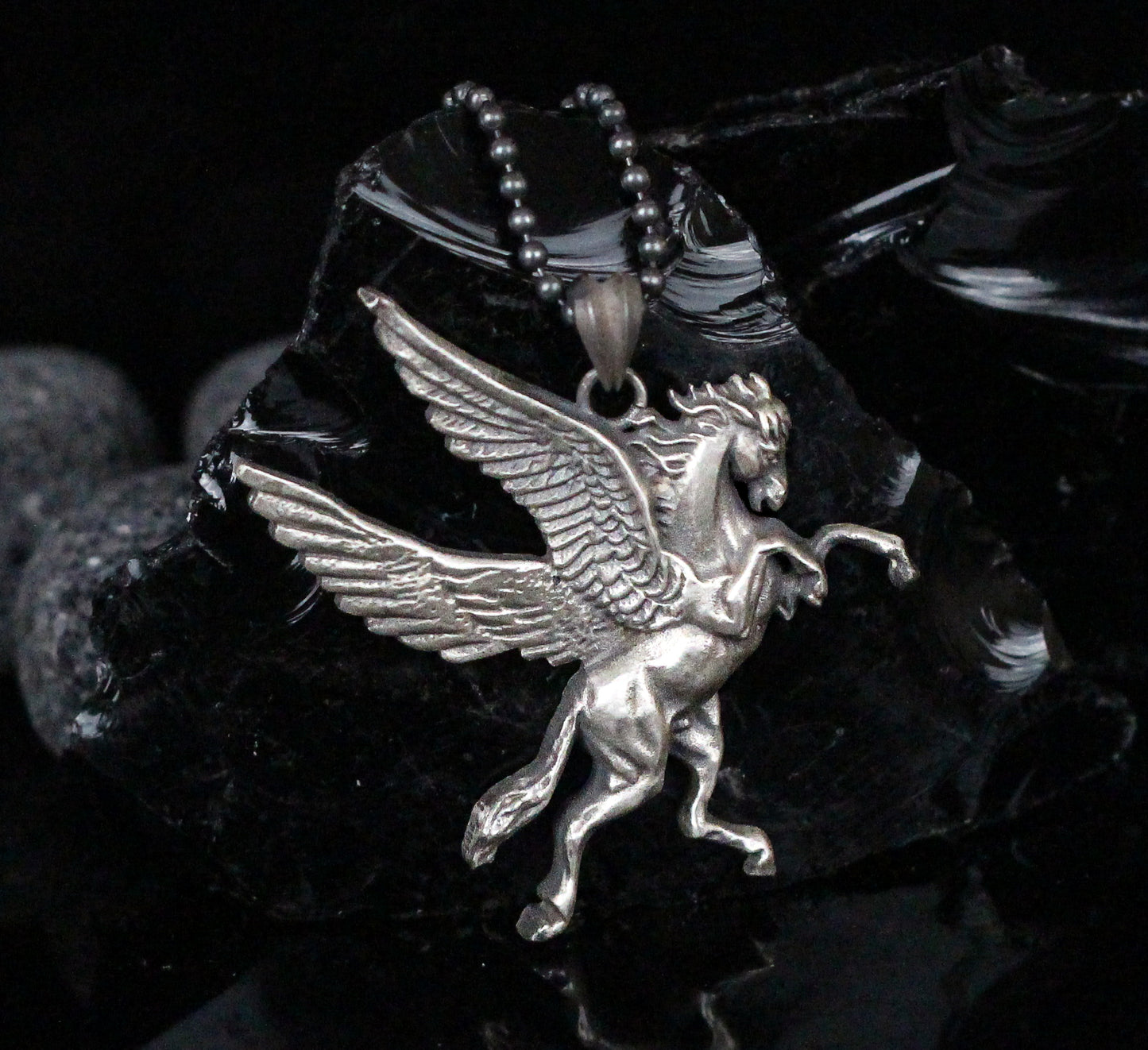 925K Silver Flying Pegasus Necklace | Majestic Winged Horse Necklace