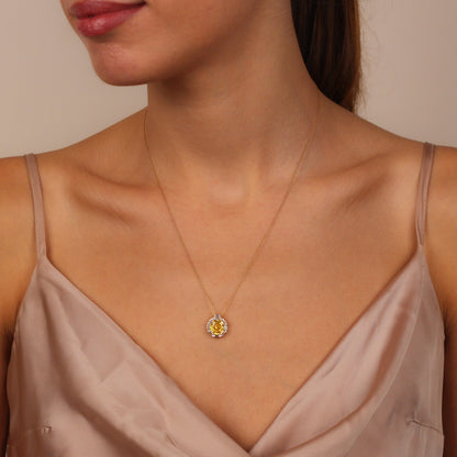 SORAYA 14K Gold Natural Yellow Sapphire Necklace