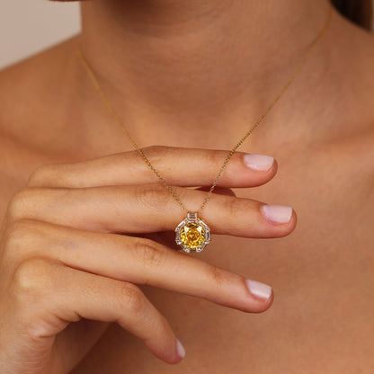 SORAYA 14K Gold Natural Yellow Sapphire Necklace