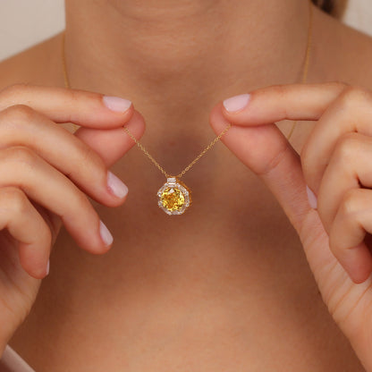 SORAYA 14K Gold Natural Yellow Sapphire Necklace