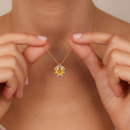 SORAYA 14K Gold Natural Yellow Sapphire Necklace