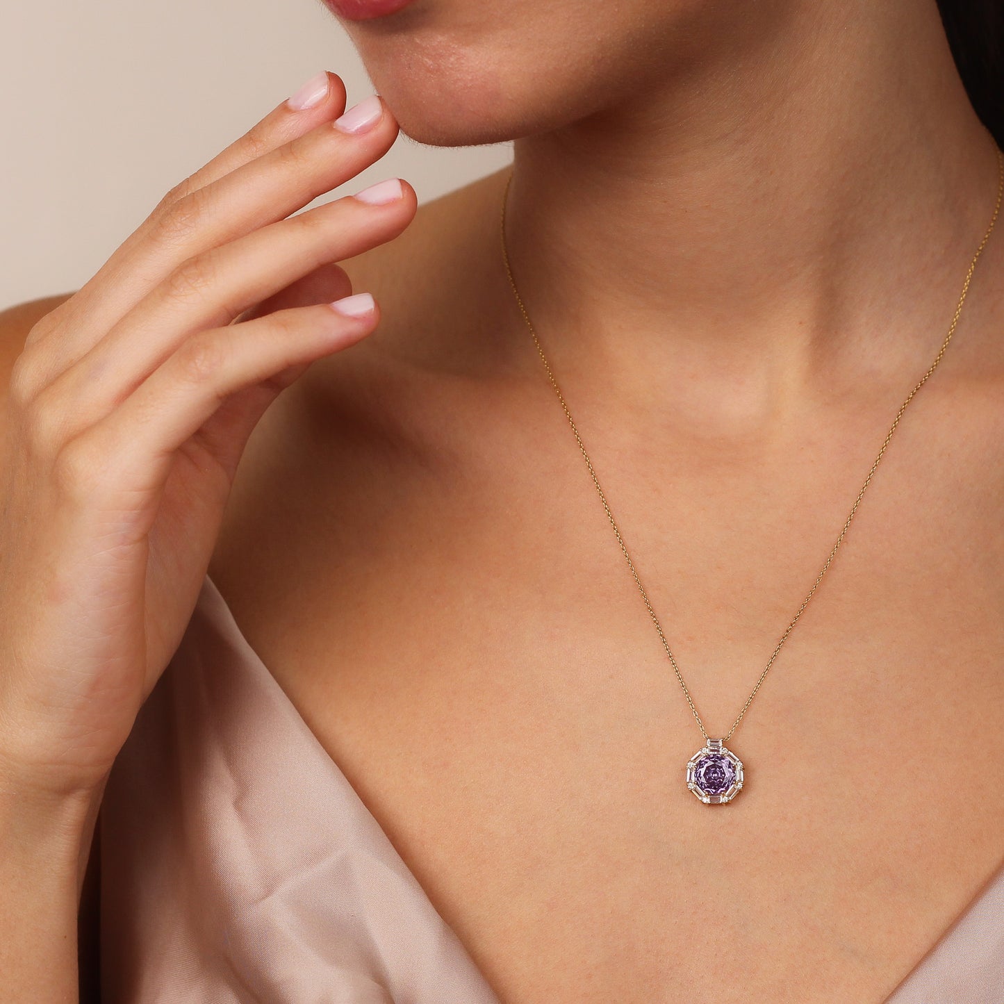 ELMIRA 14K Gold Natural Tanzanite Necklace