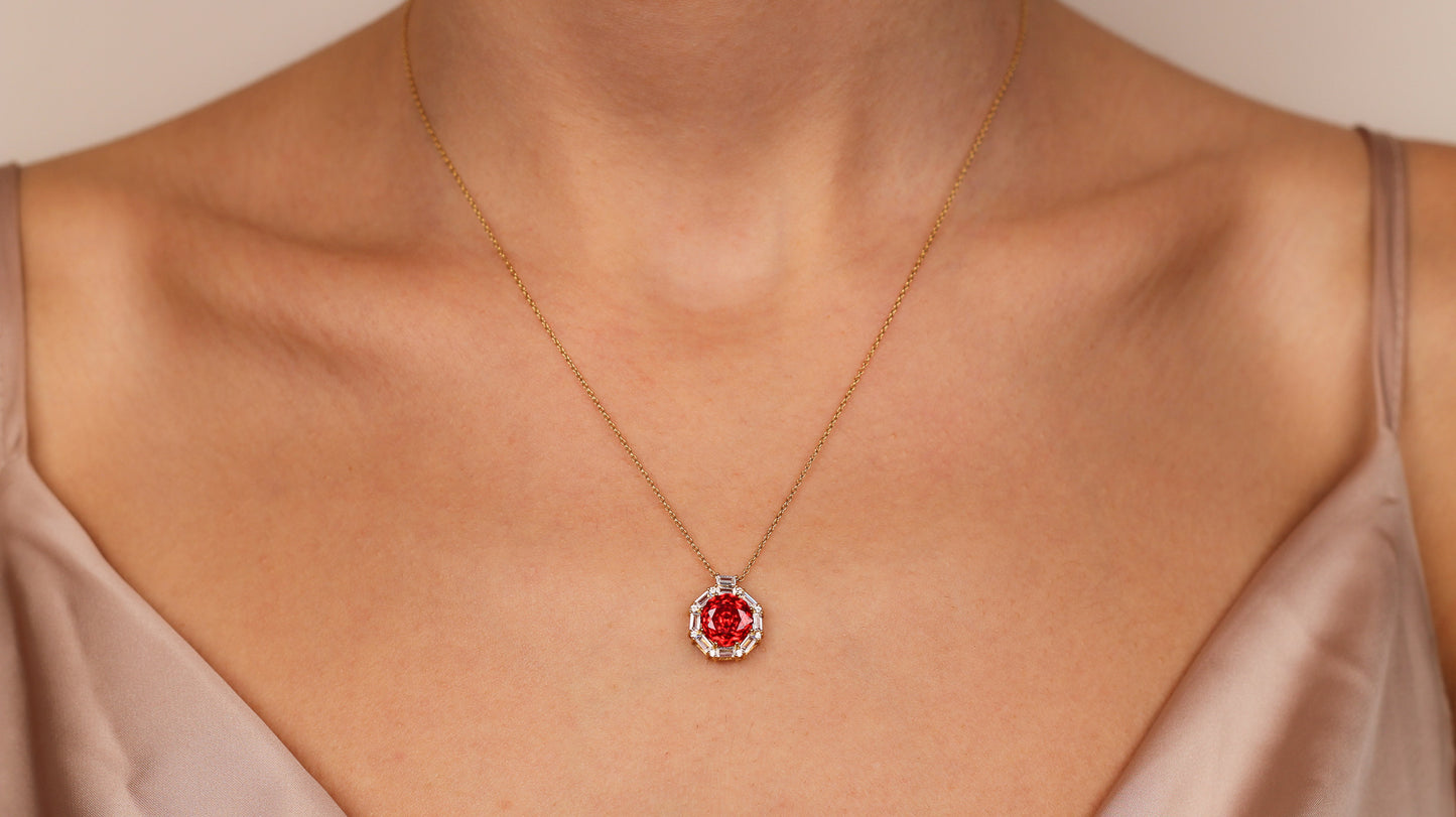 DARIA 14K Gold Natural Ruby Necklace