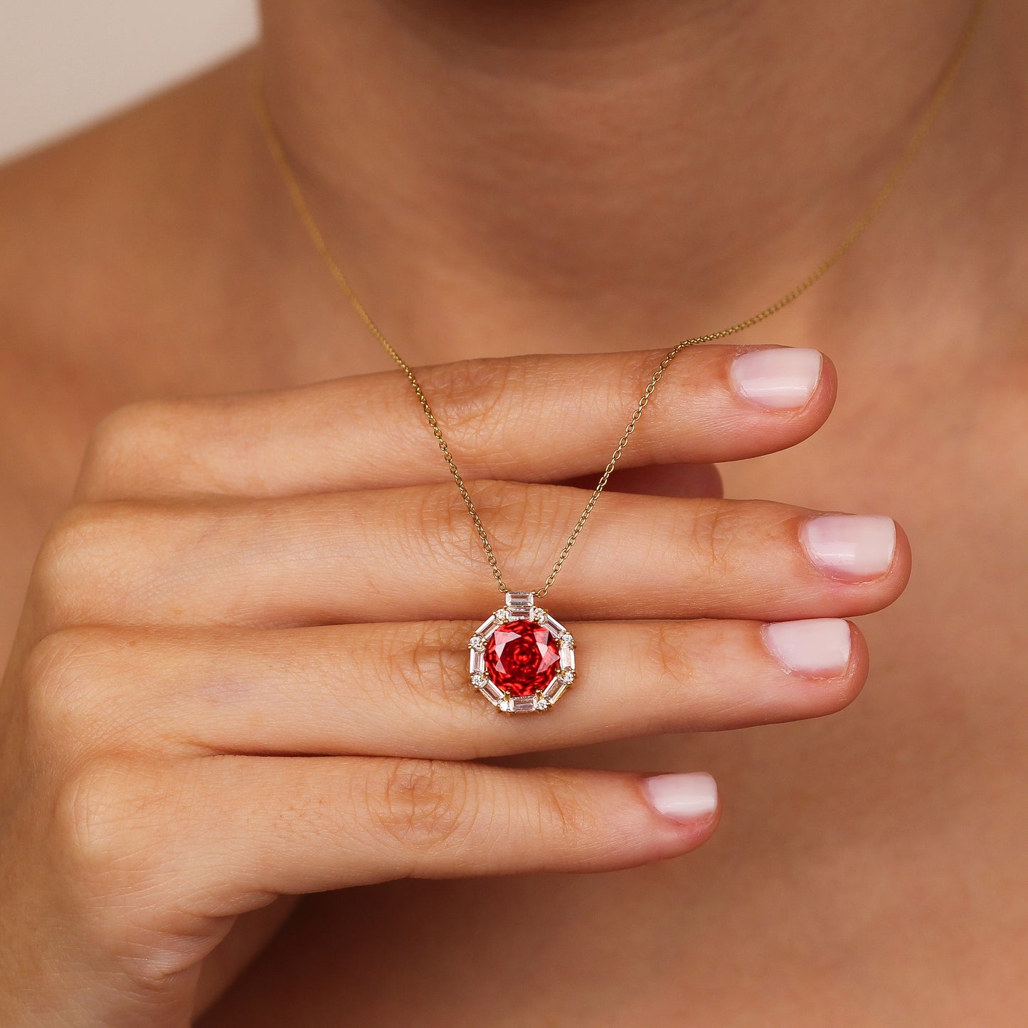 DARIA 14K Gold Natural Ruby Necklace