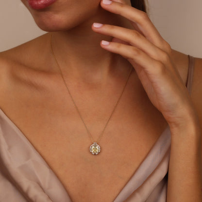 LILIYA 14K Gold Natural Light Citrine Necklace