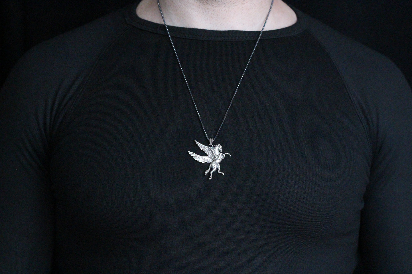 925K Silver Flying Pegasus Necklace | Majestic Winged Horse Necklace