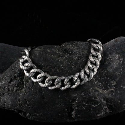 Silver Chain Bracelet, Sterling Silver Mens Bracelet, Handmade Oxidized Jewelry