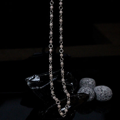 Sterling Silver Beaded Chain Necklace | Unique Link Chain Jewelry for Men