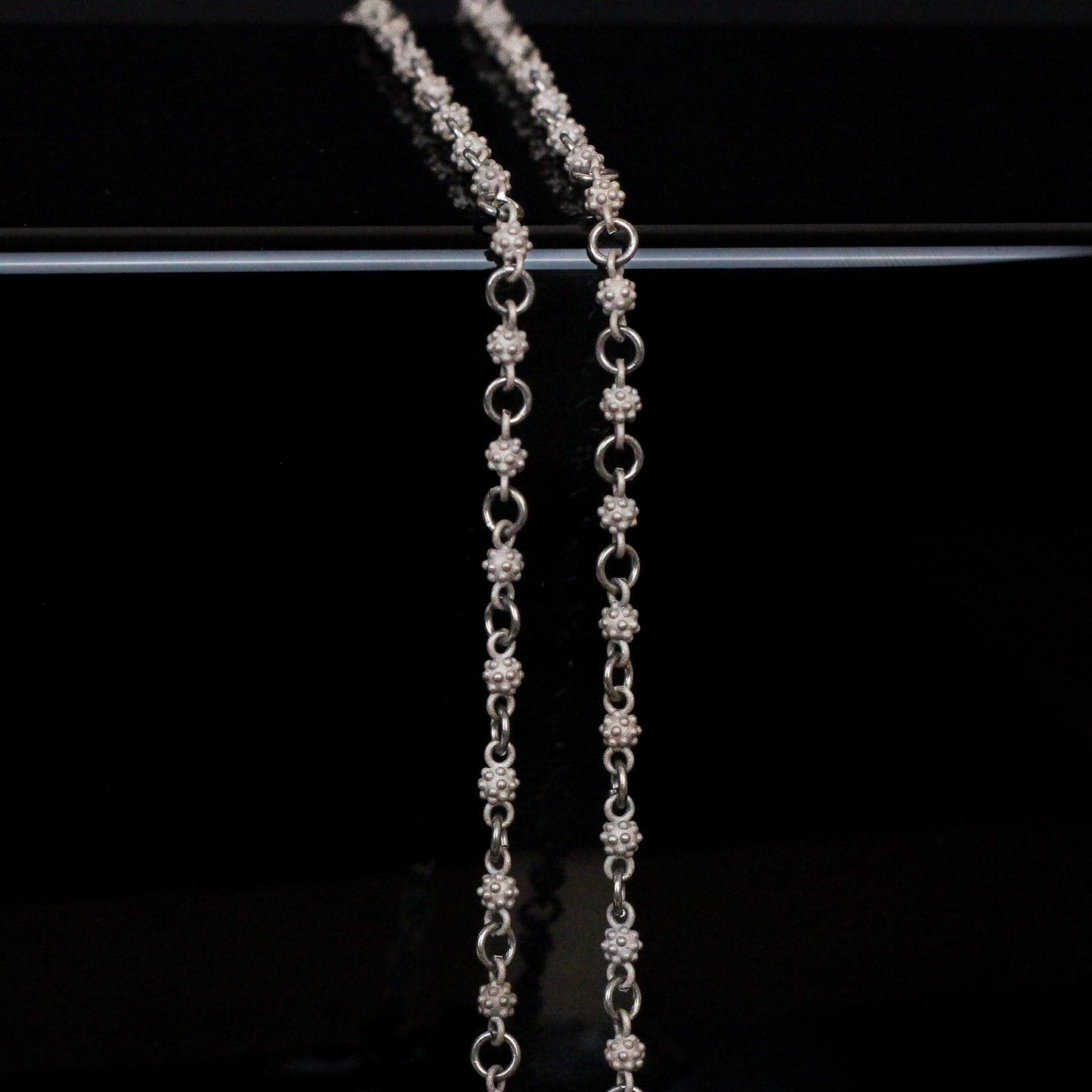 Sterling Silver Beaded Chain Necklace | Unique Link Chain Jewelry for Men