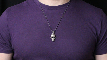 Sterling Silver Skull Helmet Necklace