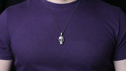 Sterling Silver Skull Helmet Necklace