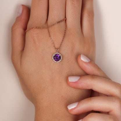 AMALIE Natural Amethyst Necklace | Luxury Amethyst Jewelry in Silver & Gold