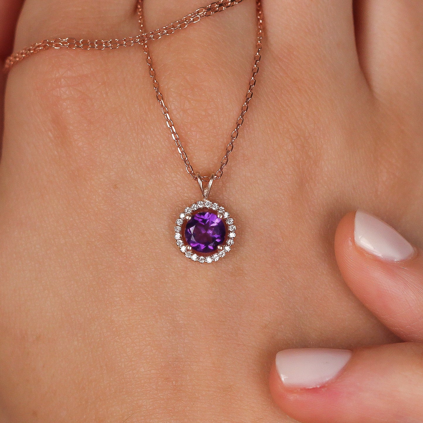 AMALIE Natural Amethyst Necklace | Luxury Amethyst Jewelry in Silver & Gold