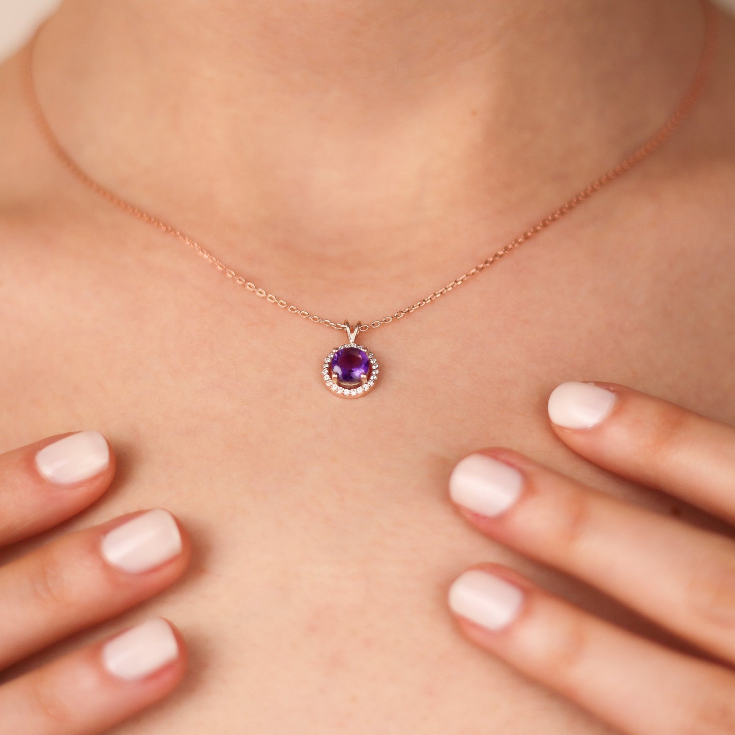 AMALIE Natural Amethyst Necklace | Luxury Amethyst Jewelry in Silver & Gold