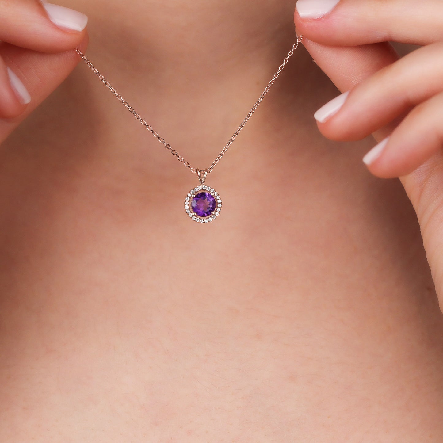 AMALIE Natural Amethyst Necklace | Luxury Amethyst Jewelry in Silver & Gold