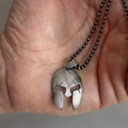 Ancient Spartan Helmet Necklace in 925K Sterling Silver | Ancient Warrior Inspired Jewelry