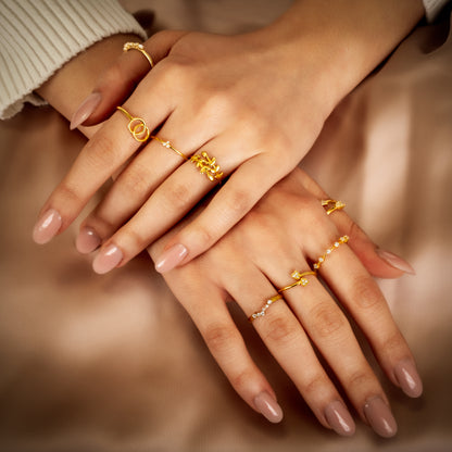 ANNABELLA Exquisite Gold or Sterling Silver Olive Branch Ring | A Symbol of Elegance and Grace Ring