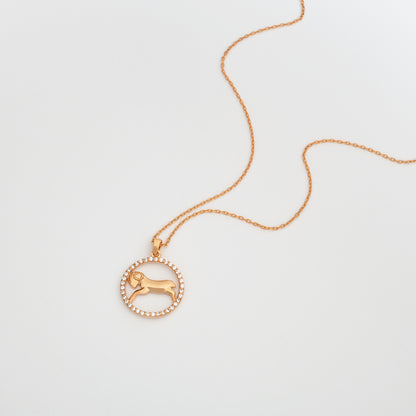 Aries Zodiac Necklace | 925K Silver & Gold Options with Zircon or Diamond Halo Necklace