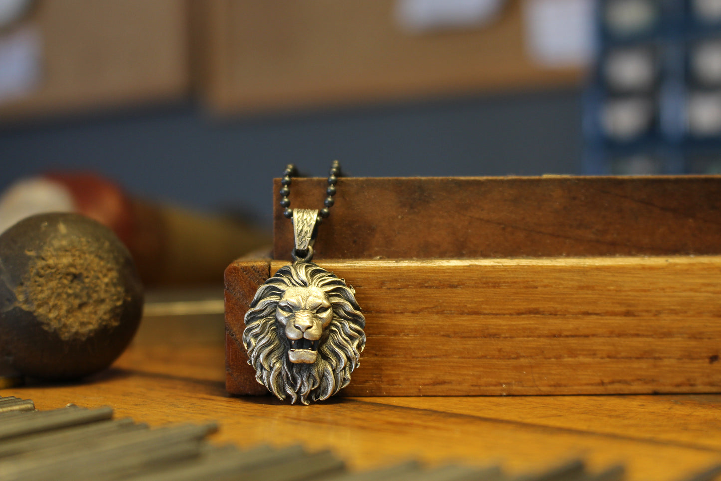 Bold Roaring Lion Necklace in Sterling Silver | Majestic Design Pendant Necklace for Men