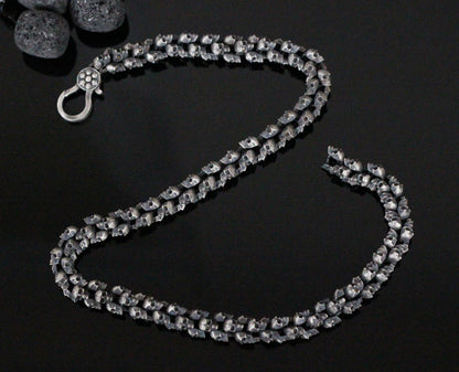 Bold Skull Chain Necklace in 925 Sterling Silver | Edgy and Unique Gothic Necklace for Men