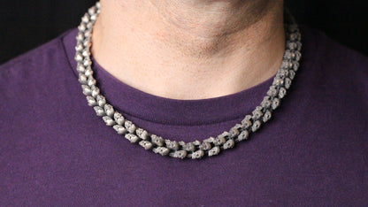 Bold Skull Chain Necklace in 925 Sterling Silver | Edgy and Unique Gothic Necklace for Men