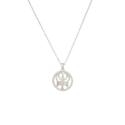 CANCER Zodiac Symbol Necklace | Horoscope Oval Pendant Necklace in Gold & Silver