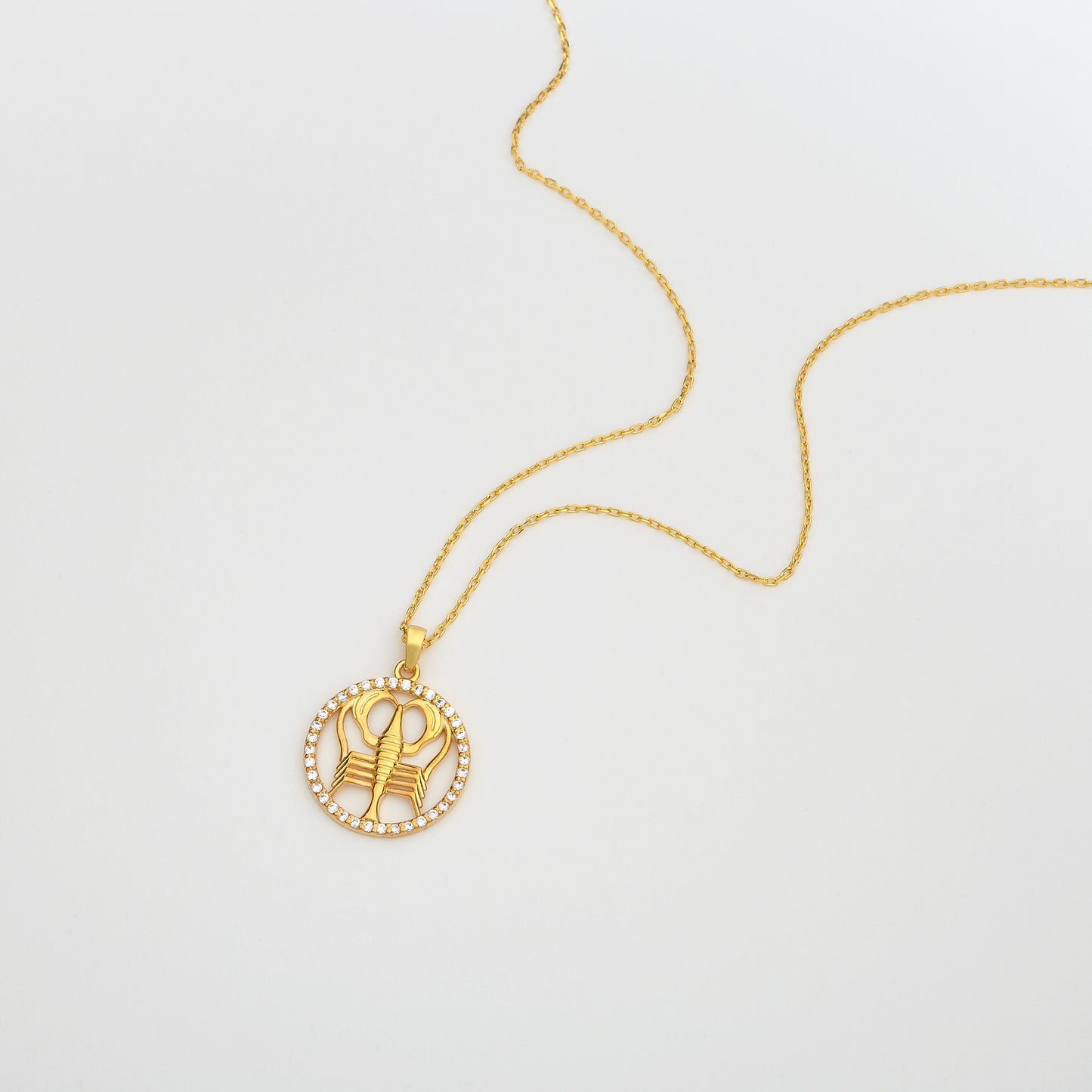 CANCER Zodiac Symbol Necklace | Horoscope Oval Pendant Necklace in Gold & Silver