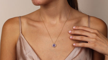 ELMIRA Natural Tanzanite Necklace in 14K & 8K Gold | Elegant Gift for Bride or Loved One