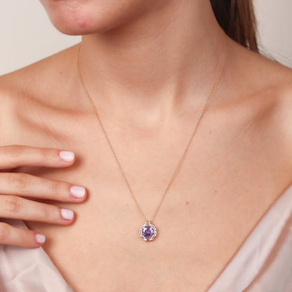 ELMIRA Natural Tanzanite Necklace in 14K & 8K Gold | Elegant Gift for Bride or Loved One