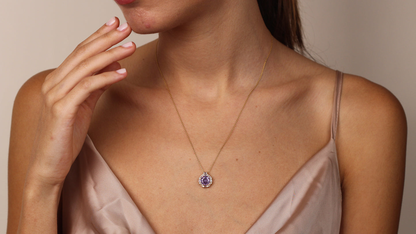 ELMIRA Natural Tanzanite Necklace in 14K & 8K Gold | Elegant Gift for Bride or Loved One