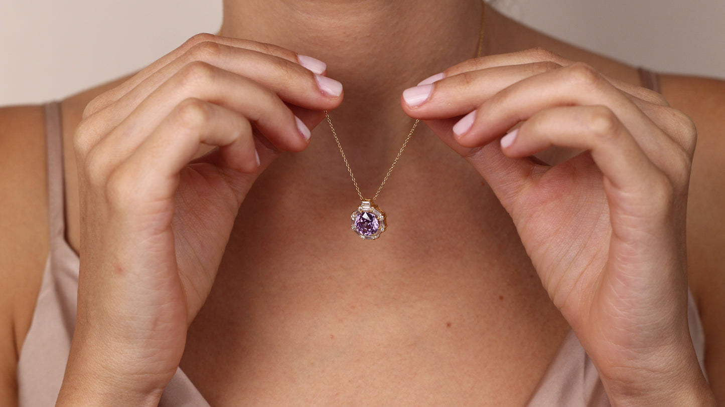 ELMIRA Natural Tanzanite Necklace in 14K & 8K Gold | Elegant Gift for Bride or Loved One